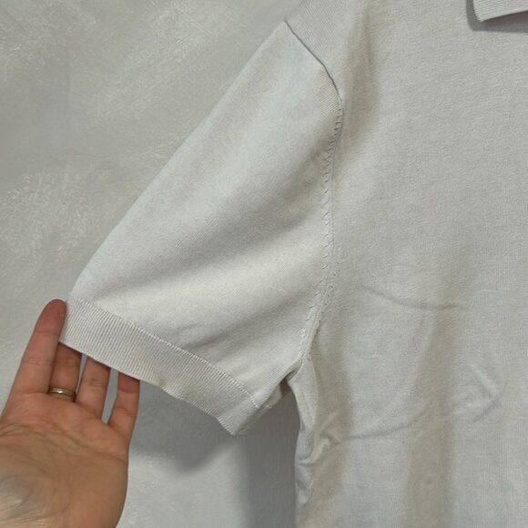 Suitsupply Cotton Silk Cream Polo Shirt size XXL - Picture 3 of 5